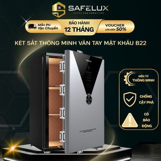 Két Sắt SAFE LUX Két Sắt Vân Tay Điện Tử Cao Cấp Màu Bạc Núm Vặn Két Ẩn 4.0 Mở Khóa Thông Minh - B22