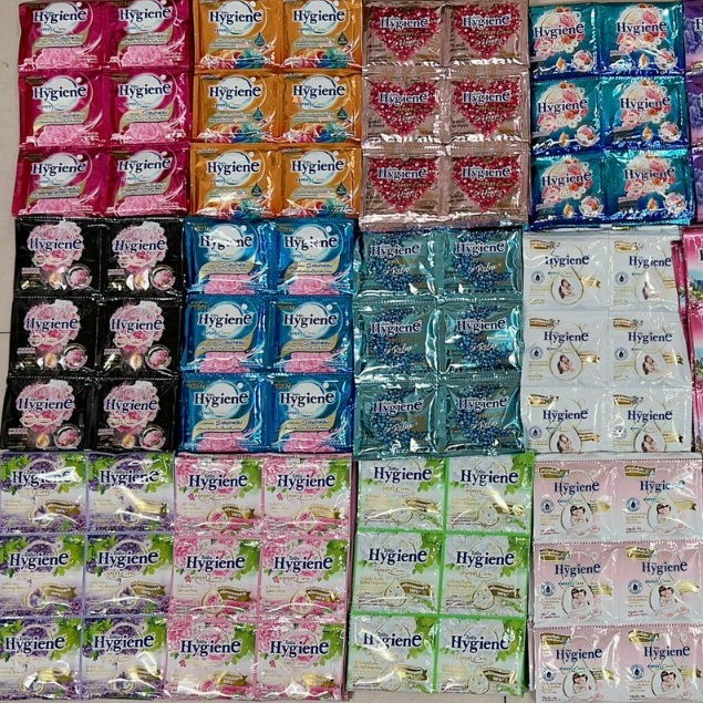 [Hàng Công Ty] Dây 12 Gói Nước Xả Vải Hygiene Thái Lan Thơm Lâu Sx Việt Nam (1 Gói 20ml) Đủ Mùi - Jron Beauty