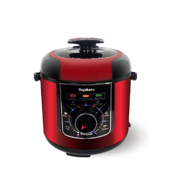 [Võ Hà Linh x Nagakawa] Nồi áp suất điện 6L Nagakawa đa năng NAG0205, công suất 1000W, lòng nồi chống dính Teflon