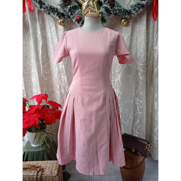 LUX W FASHION thanh lý - Đầm hồng chữ A bymo - Size M