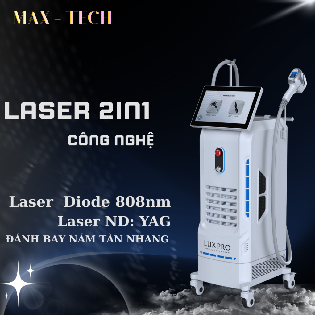 Máy laser 2in1 Mây triệt lông Diode 2in1 Máy xoá xăm laser 2in1