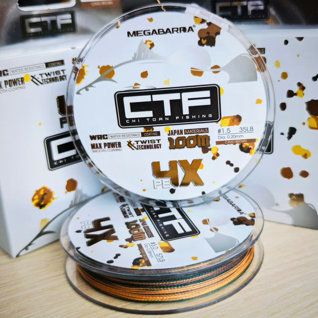 Dây dù câu cá CTF 4X, dây pe câu lure dài 100m