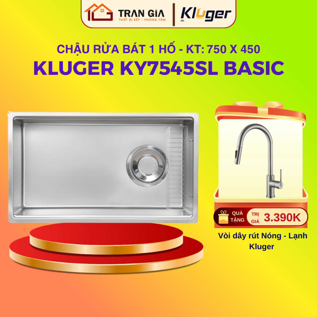 Chậu rửa bát Kluger KY7545SL Basic |  | Bồn rửa chén Kluger KY 7545SL BASIC | Tặng kèm vòi