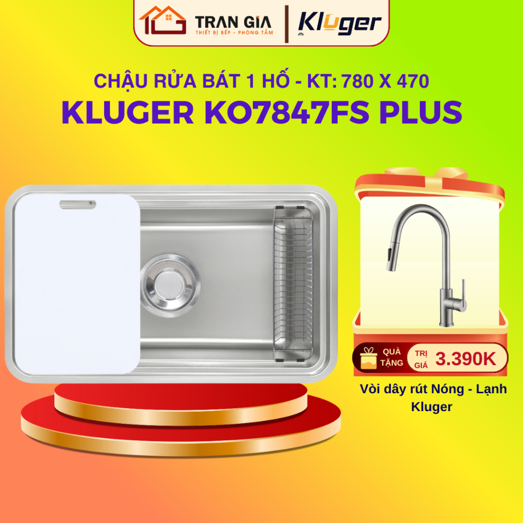 Chậu rửa bát Kluger KO7847FS Plus | Bồn rửa chén Kluger KO 7847FS Plus