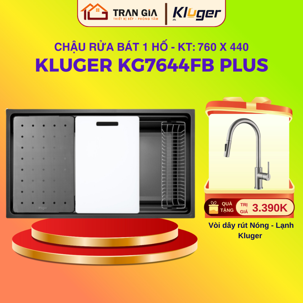 Chậu rửa bát Kluger KG7644FB Plus | Bồn rửa chén  Kluger KG7644FB Plus