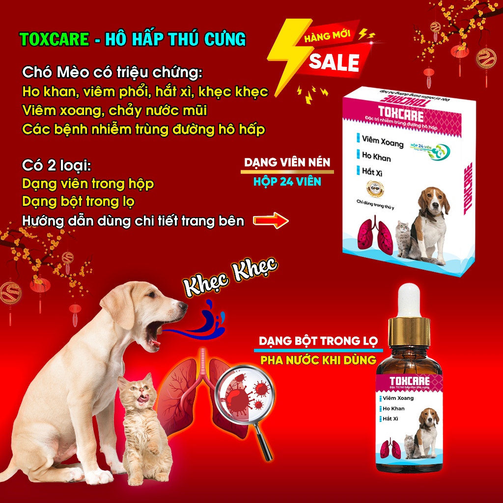Lọ Toxcare thảo dược cho Chó Mèo h.o kha,n hắ,t xì