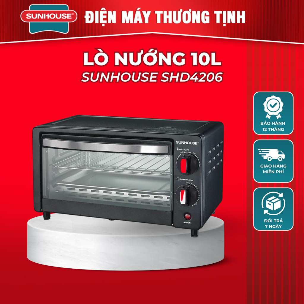 Lò nướng SUNHOUSE SHD4206 dung tích 10L hàng chính hãng bảo hành 12 tháng