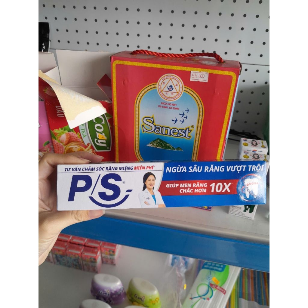 Sỉ combo 3,5 tuýt kem đánh răng ps vượt trội, 123, than tre, trà xanh 100g và 180g