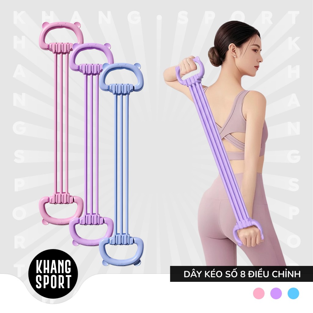 Dây Kéo Số 8 Tai Mèo - Điều Chỉnh 6 Cấp Độ 15-90lbs - Tập Vai Lưng Tại Nhà, Văn Phòng