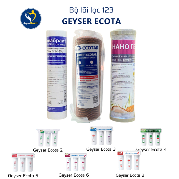 Bộ 3 lõi lọc Geyser (PP-CBC- Aragon Bio) - Chính hãng dùng cho Geyser nhập khẩu