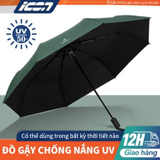 ICON ô Dù gấp gọn tiện lợi ,có nút đóng mở gấp gọn chống tia UV che nắng, che mưa khoác dù dù che mưa ô che mưa nhỏ gọn