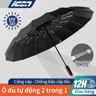 Dù Tự Động 24 48 Xương 2 Chiều Chống UV ICON , Chống Gió, Gọn Nhẹ - Ô Dù Cao Cấp Chống Nắng Mưa
