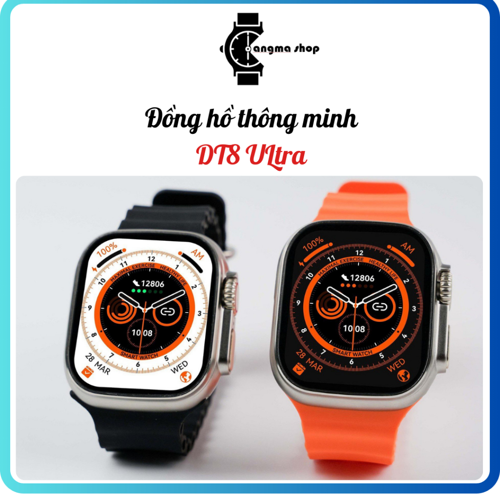 Đồng hồ thông minh DT No.1 DT8 Ultra - Tràn viền, nghe gọi, tiếng Việt, Font chữ đẹp