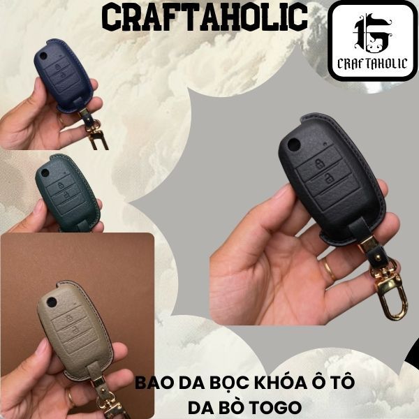 Craftaholic Bọc Chìa Khóa Ô Tô Kia Morning, Soluto, Cerato, K3 Da Bò TOGO Thật KIA_A2 Chất Lượng Cao
