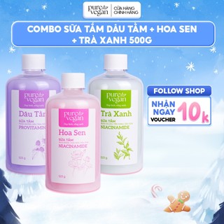  Combo 3 Sữa Tắm Thuần Chay Pure Vegan Hương Thơm Thảo Mộc Làm Sáng Da Cấp Ẩm Dưỡng Da  500ml  