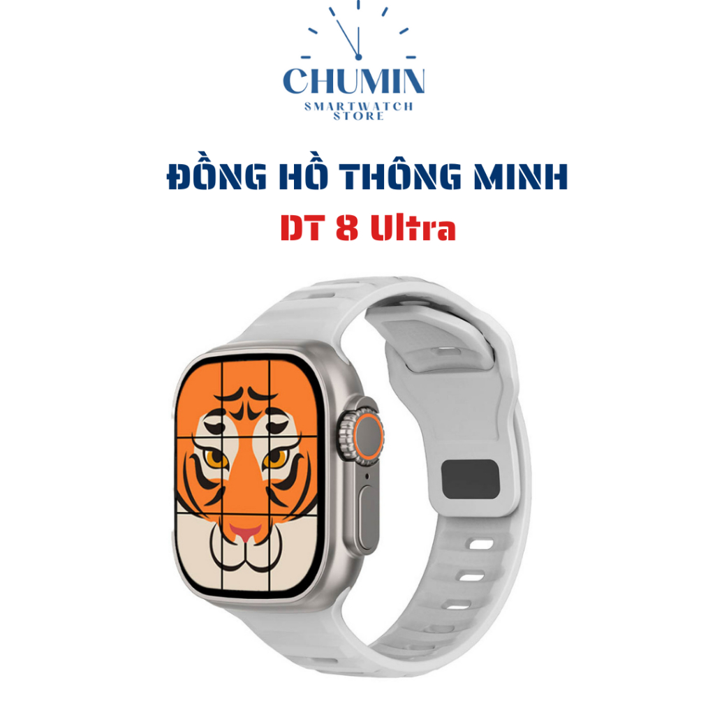 Đồng hồ thông minh DT No.1 DT8 Ultra - Tràn viền, nghe gọi, tiếng Việt, Font chữ đẹp