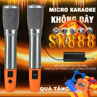  Micro Karaoke Không Dây Wireless SK888  Chống Nhiễu Cực Mạnh Bắt Sóng Xa Tín Hiệu Ổn Định Tương Thích Nhiều Thiết Bị 