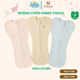  Nhộng Chũn Sơ Sinh Unbee Tencel Dáng Ôm Chân Thoáng Mát Giúp Bé Ngủ Ngon Size 0–6M - AnHy ShopKid 