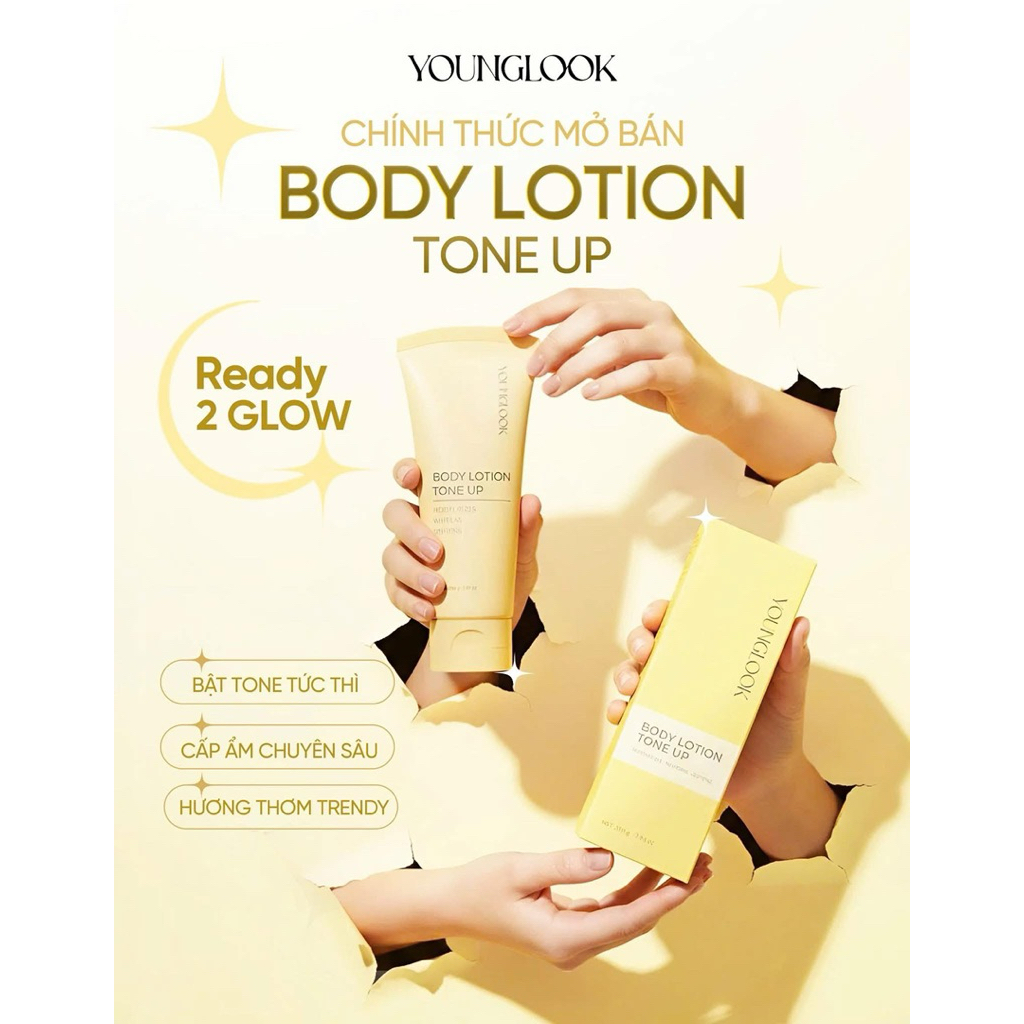 [Tặng Mini Size 40g] Kem Dưỡng Trắng Da Body Toàn Thân Ngày & Đêm YOUNGLOOK 200g