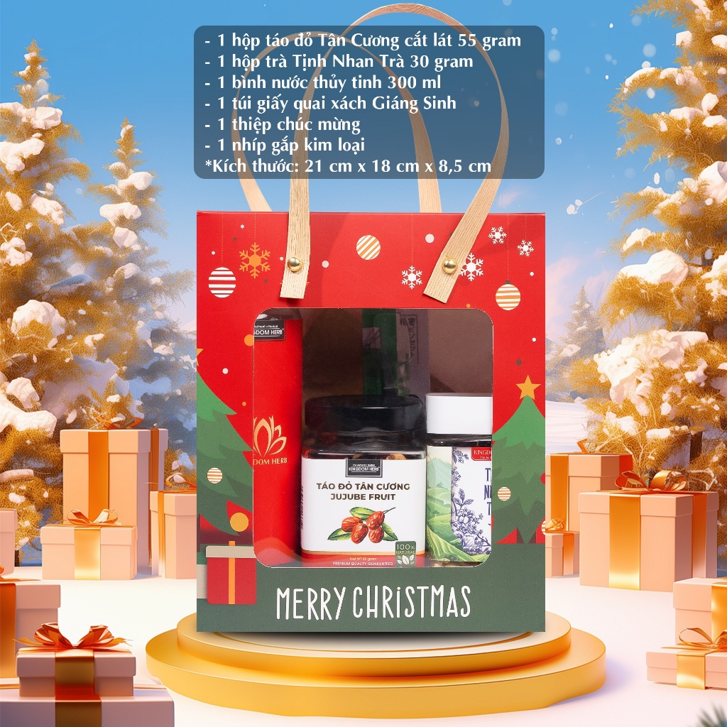 Set quà tặng, bộ quà noel giáng sinh sức khỏe saffron Kingdom Herb ý nghĩa, tặng bạn bè người thân
