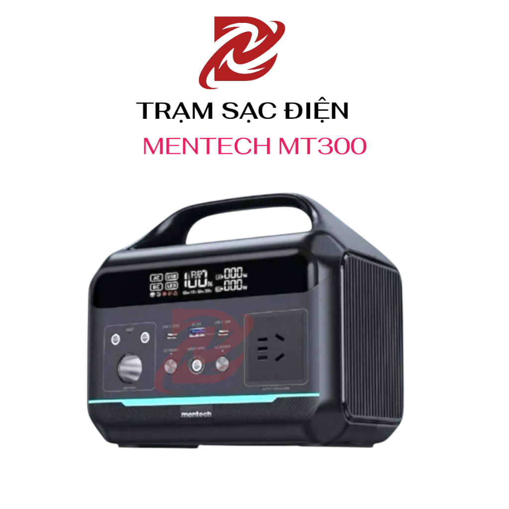 Trạm sạc di động Mentech MT300, dung lượng 204.8wh nguồn điện sử dụng 220v