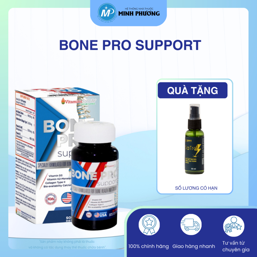 ✅ [CHÍNH HÃNG] BONE PRO SUPPORT (60 viên) -  Bổ sung canxi, tăng chiều cao, khỏe xương