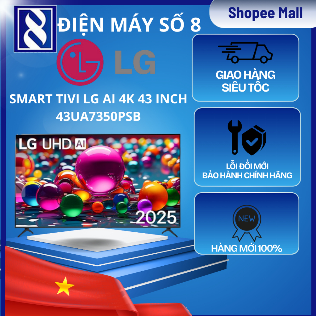 Điện Máy Số 8 | 43UA7350PSB | Smart Tivi LG AI 4K 43 Inch 43UA7350PSB - Chính Hãng