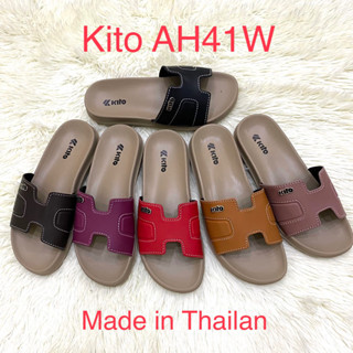 Dép Quai Ngang Nữ Kito AH41W Chính Hãng Thái Lan, Quai Da Tổng Hợp Êm Chân, Đế Cao Su Chống Trơn (Size 36-39)