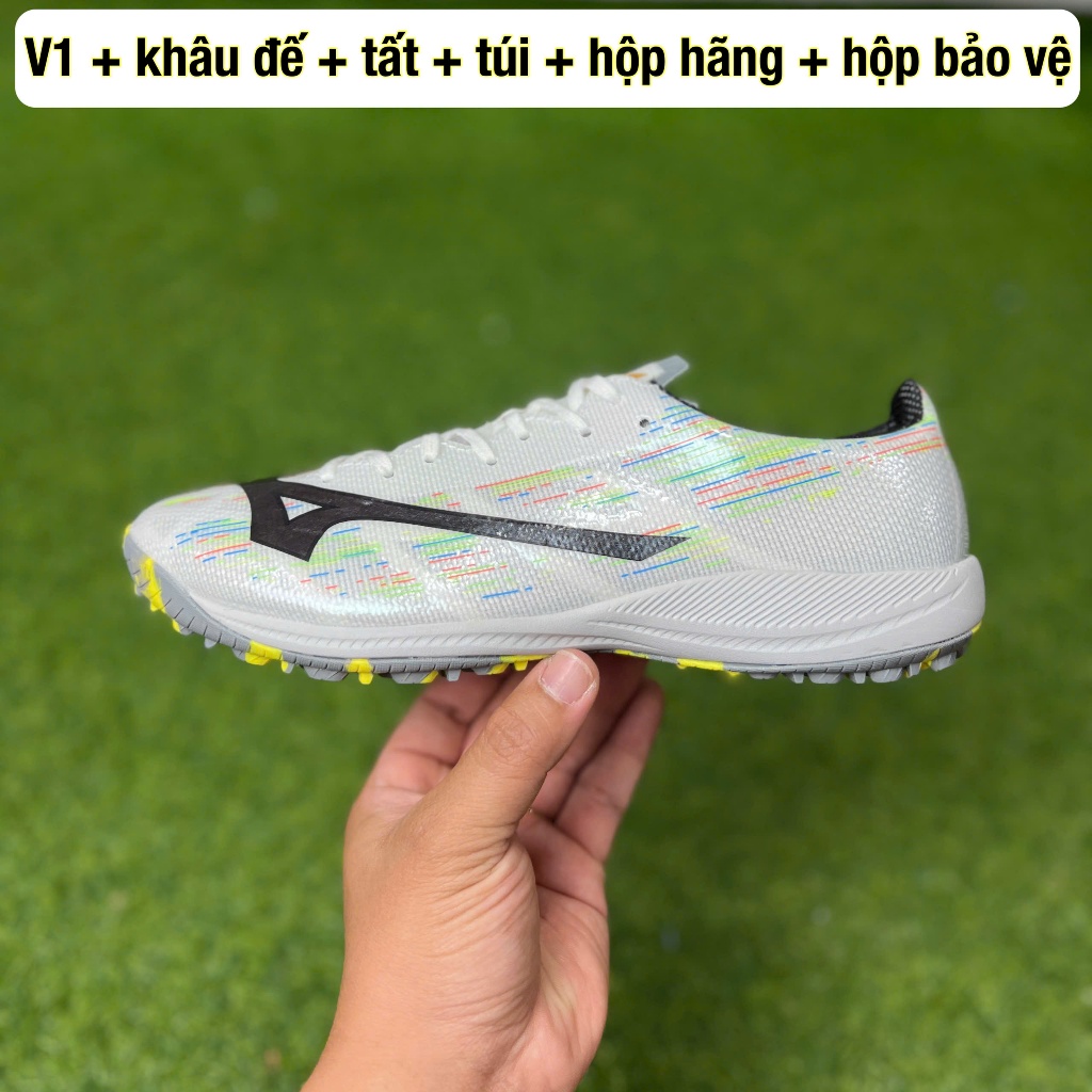 giày đá bóng mzn alpha 2 elite TF ( Khâu đế + tất + túi + hộp )