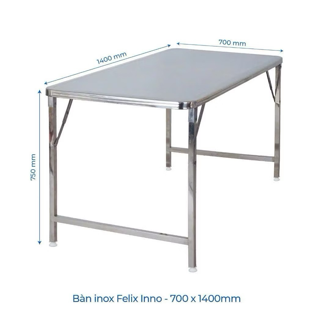 Bàn xếp thái inox FELIX INNO QUI PHÚC nhiều kích cỡ , bàn xếp thái inox gấp gọn , bàn xếp chữ nhật