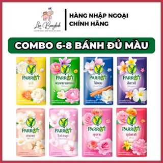   CHUẨN THÁI  6-8 Bánh Đủ Màu Xà Bông Xà Phòng Cục Con Vẹt Parrot Natural Soap Lưu Hương Lâu 55g - LEEBANGKOK 