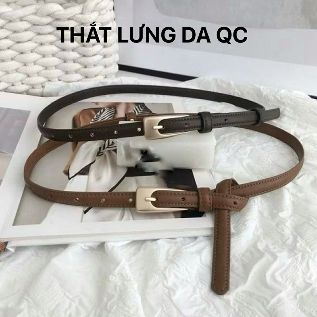 Thắt Lưng Da Bản Nhỏ Hàng QC, Thắt Lưng Da Belt Nữ Hottrend Dễ Phối Đồ JUDIE.Closet