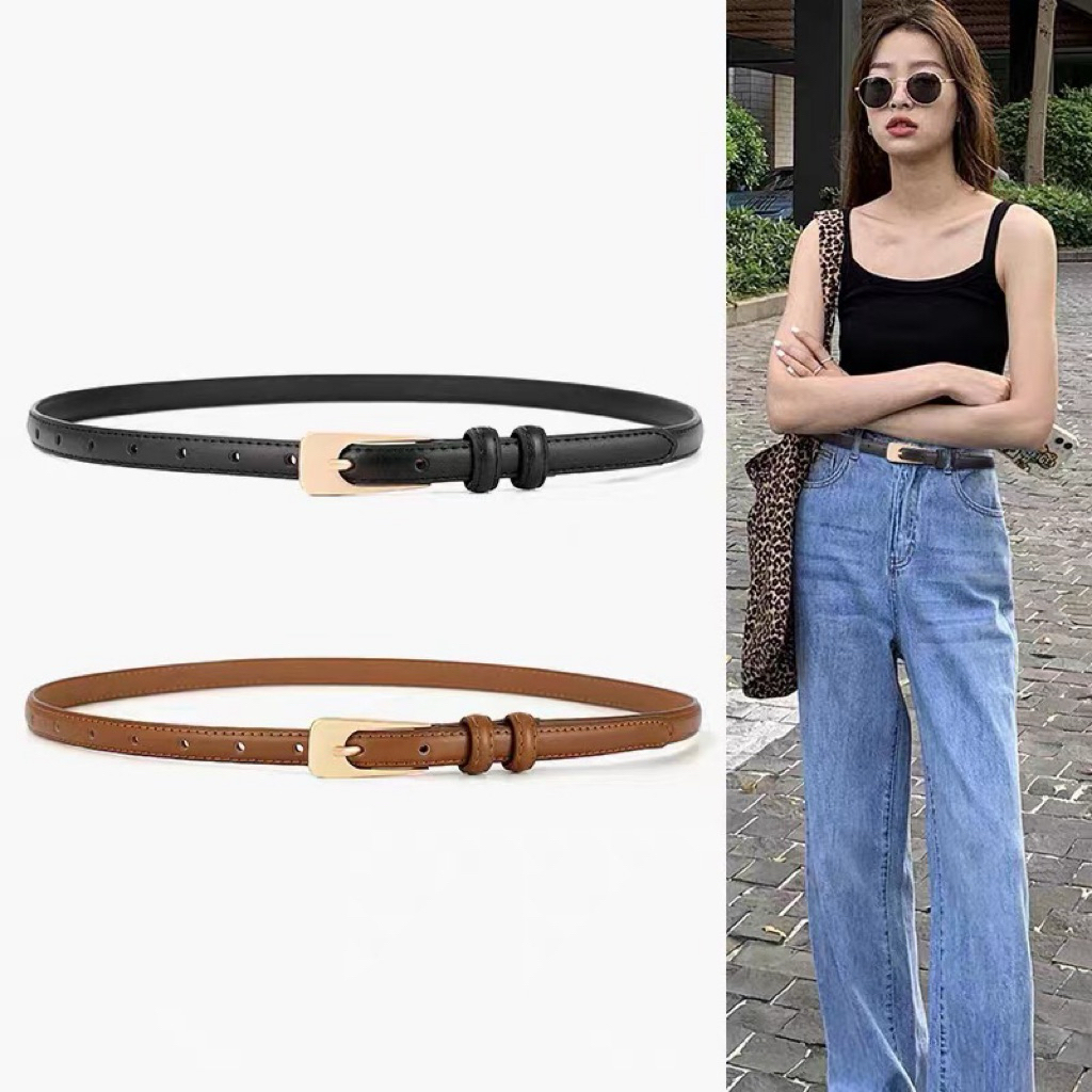 Thắt Lưng Da Bản Nhỏ Hàng QC, Thắt Lưng Da Belt Nữ Hottrend Dễ Phối Đồ JUDIE.Closet