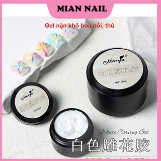  Gel khô màu trắng nặn thú hoa nổi gel nặn trắng trong trang trí nail Mian 