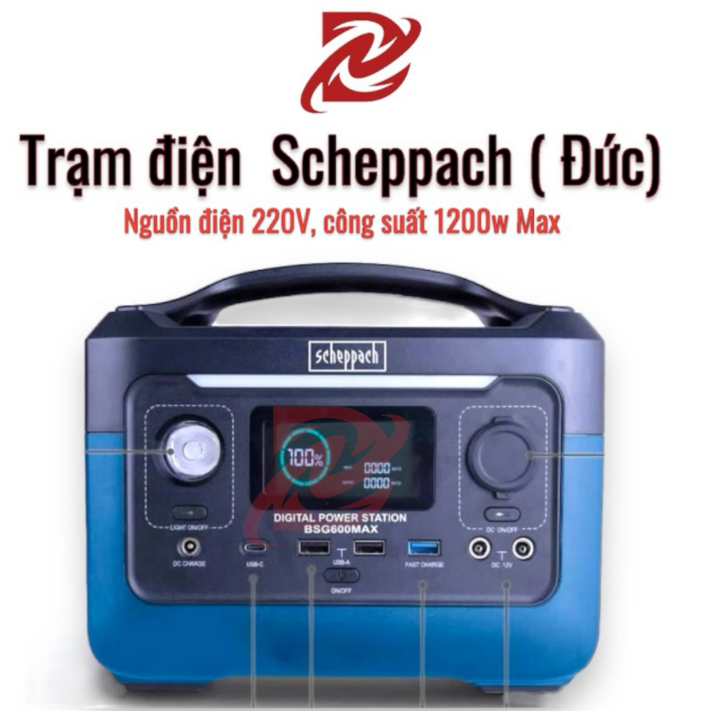 Trạm sạc tích điện Scheppach và trạm mentech MT300 hổ trợ sạc nhanh, sạc năng lượng mặt trời