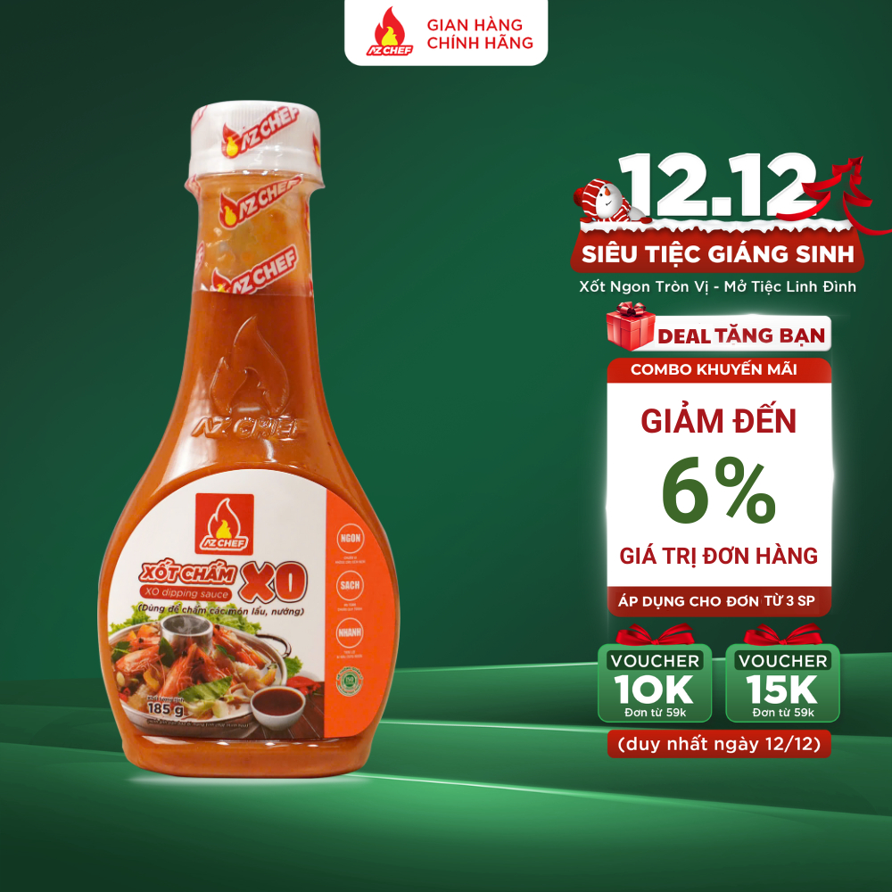 Xốt chấm thần thánh XO 185g AZCHEF nước chấm lẩu nướng ngon chuẩn vị tê cay đậm đà cho tiệc lẩu