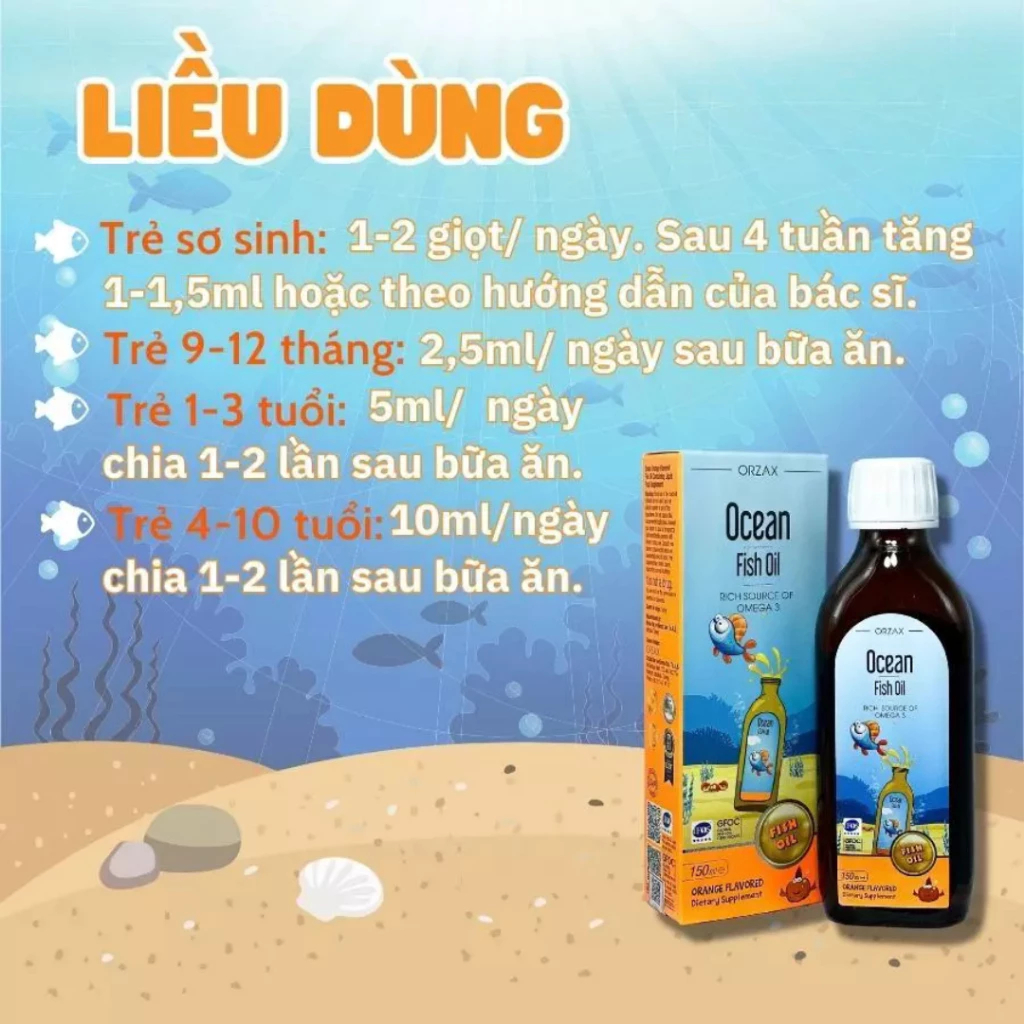 Ocean Fish Oil ORZAX Bổ Sung Vitamin Khoáng Chất Phát Triển Trí Não Thị Giác
