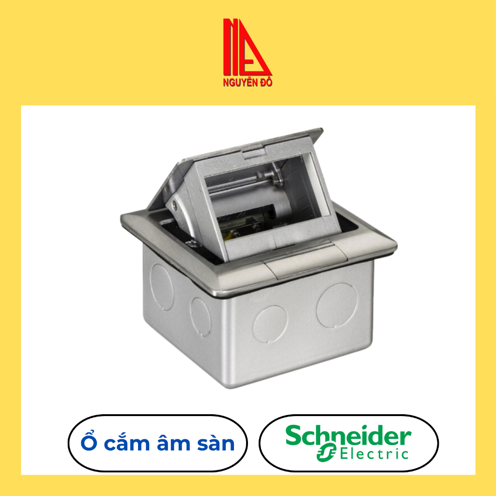 Ổ cắm âm sàn Schneider E224F_ABE Nhũ bạc Hình chữ nhật (chưa bao gồm thiết bị bên trong)