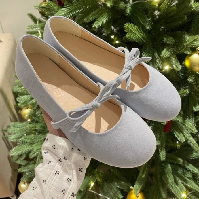 Giày mary jane nữ Blaue Blume quai ngang đính nơ đế bệt Giày búp bê đế thấp - Midori Ballet Flat