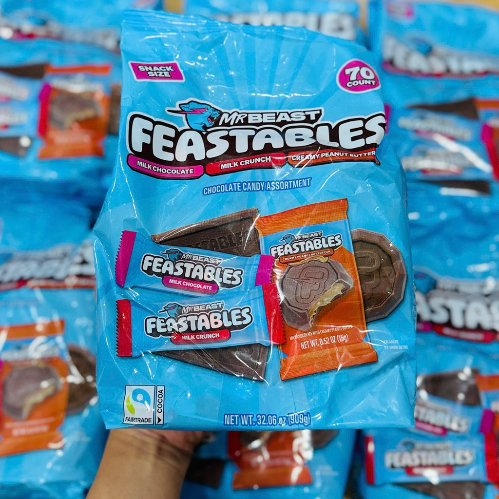 KẸO SOCOLA MR BEAST FEASTABLES CHOCOLATE MIX 3 LOẠI
