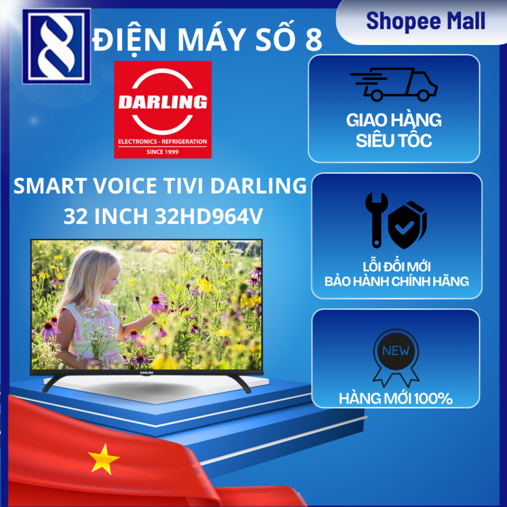 Điện Máy Số 8 | 32HD964V | Smart voice Tivi Darling 32 inch 32HD964V - Chính Hãng