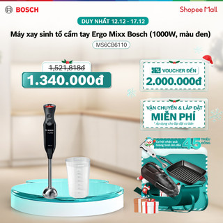   12-17.12  Voucher Shopee đến 3TR| Máy xay sinh tố cầm tay Bosch MS6CB6110 Ergo Mixx  1000W màu đen  - Hàng chính hãng 