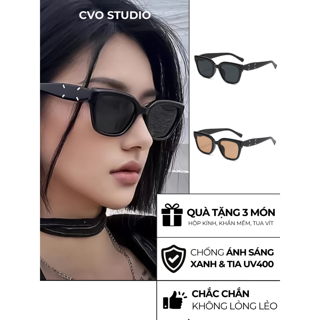 Kính râm thời trang 4 phẩy cho nam nữ CVO STUDIO phong cách cool ngầu, chống nắng, gió - K17