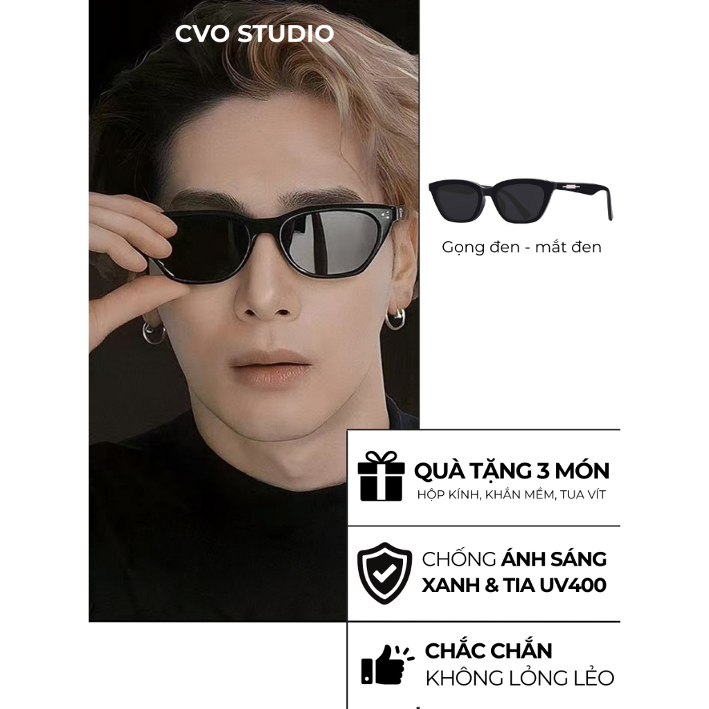 Kính râm sành điệu cao cấp CVO STUDIO nam nữ thời trang kính mát chống tia cực tím kính râm - K8