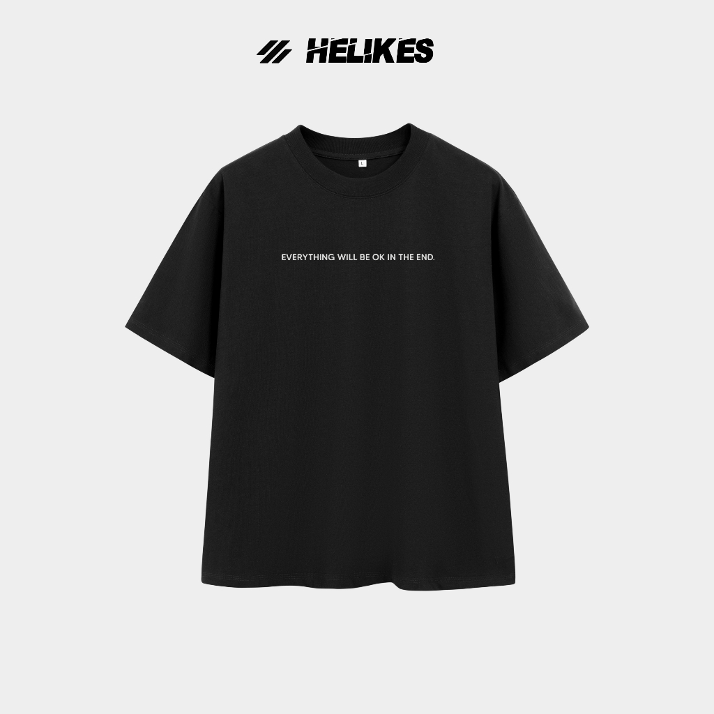 Áo Thun Unisex Oversize Everything Will Be Ok Minimalist Healing Cotton 100% 270gsm Helikes