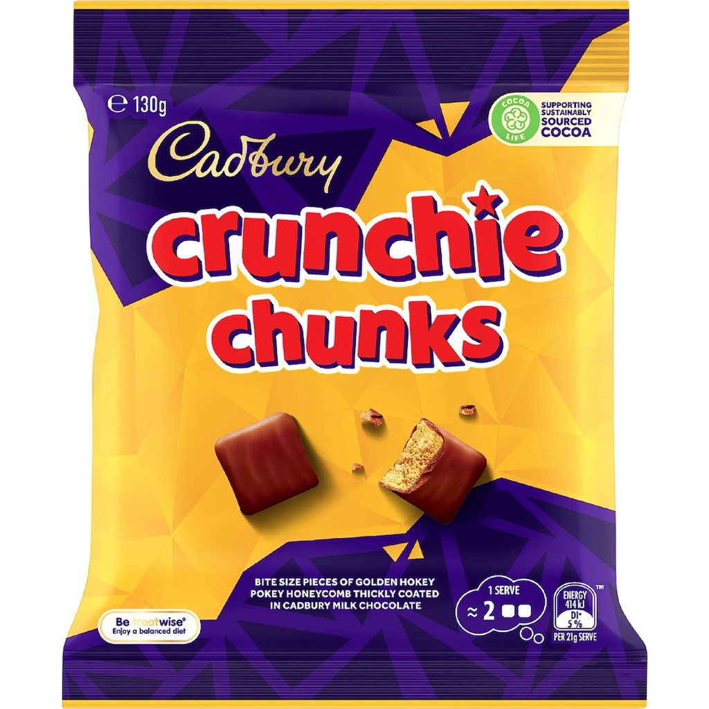 Socola sữa giòn Cadbury Crunchie Chunks 130g