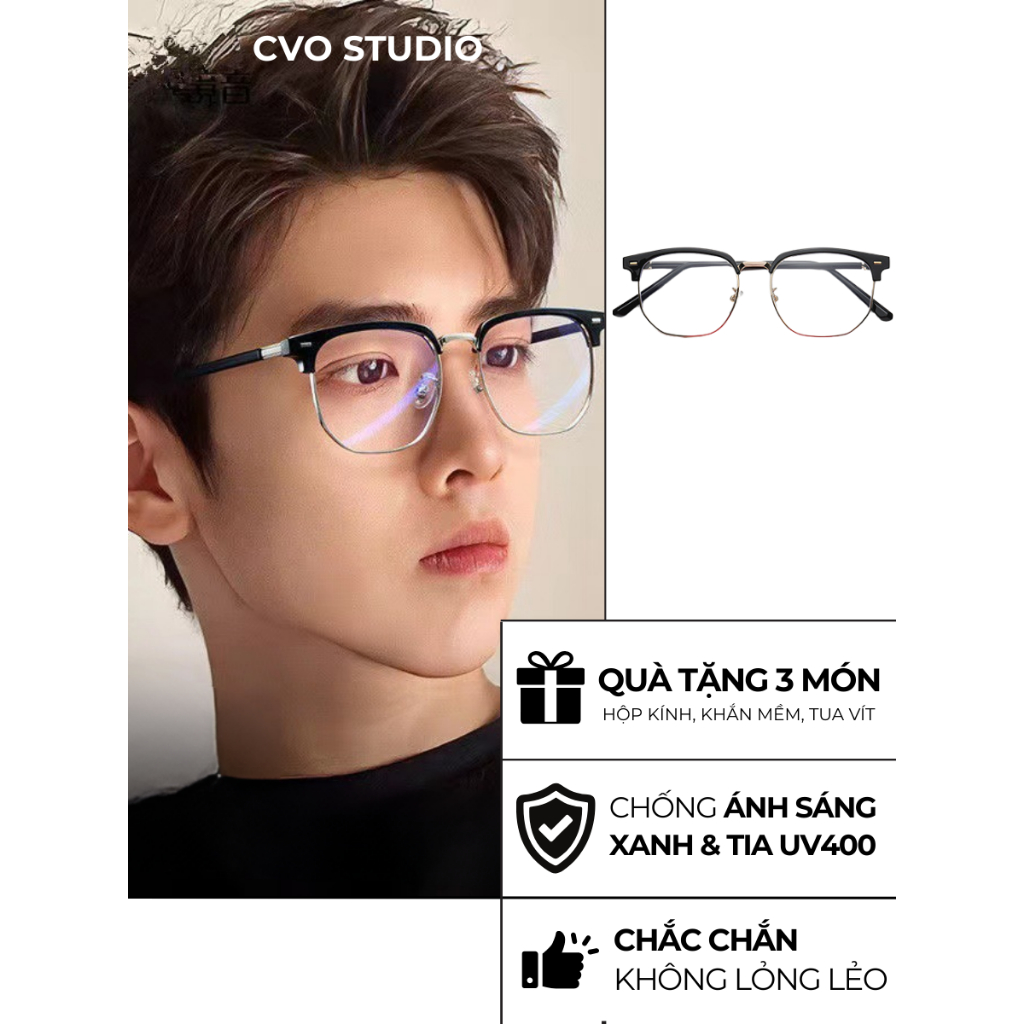 Gọng Kính Nam Nữ CVO STUDIO Kính mắt Nam Nữ thời trang kiểu dáng học sinh công sở hotboy - K24