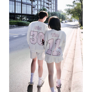 ( By Loumi Studio ) Áo Sweater Hello Kitty In Theo Yêu Cầu Tặng Kèm Túi Thiệp