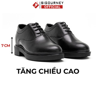  Giày Tăng Chiều Cao 7cao Dáng Chunky Oxford SIGOUNREY Da Bò Đế Cao Su SIG-50 Bảo Hành 18 Tháng 