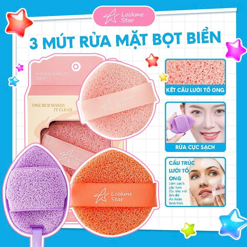 Mút Rửa Mặt Lookme Star - Dạng Giọt Nước Hỗ Trợ Rửa Mặt Chuyên Sâu